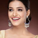 Gold Plated Blue Stylish Cubic Zirconia Earrings