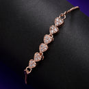 Rose Gold Plated Heart Shaped White American Diamond Studded  Bracelet