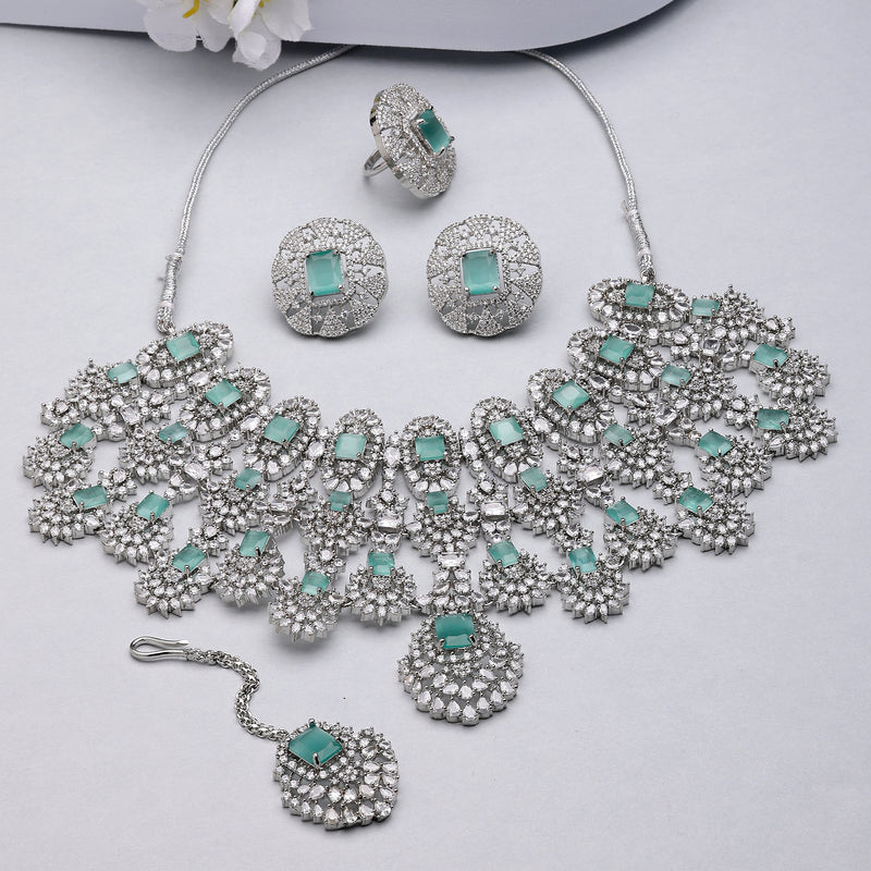 Kiara Advani Inspired Wedding Jewellery Set - SEA GREEN