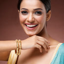 Gold Plated Set Of 2 Traditional Classic Textured Designer Bangle Set