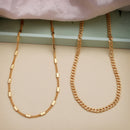Classic Cuban Link & Rope Chain Necklace Combo for Men
