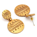 Elegant Gold Plated Circular Shaped Tribal Style Drop Earrings