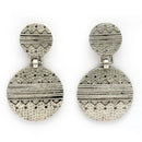 Oxidised Unique Quirky Engraved Design Tribal Style Drop Earrings