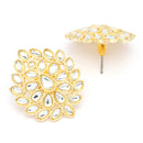 Traditional Gold Plated kundan Studded Floral Shaped Stud Earrings