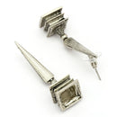 Oxidised Silver Toned Designer Statement Drop Earrings
