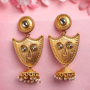 Gold Plated Pearl Beaded Tribal Boho Style Earrings