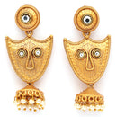 Gold Plated Pearl Beaded Tribal Boho Style Earrings