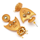 Gold Plated Pearl Beaded Tribal Boho Style Earrings