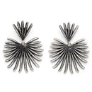 Oxidised Silver Toned Leaf Shaped Styles Drop Earrings