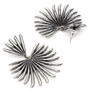 Oxidised Silver Toned Leaf Shaped Styles Drop Earrings