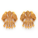 Traditional Gold Plated Bird Shaped Pearl Beaded Earrings