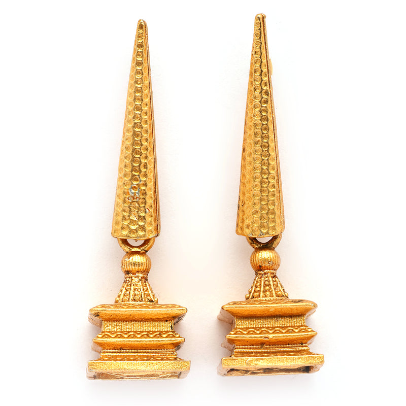 Gold Plated Designer Statement Drop Earrings