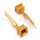 Gold Plated Designer Statement Drop Earrings