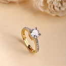 Elegant Gold Plated White American Diamond Studded Adjustable Ring