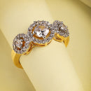 Gold Plated White American Diamond Studded Adjustable Ring