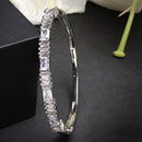 Rhodium Plated Silver Toned White American Diamond Studded Bracelet