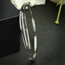 Rhodium Plated Silver Toned White Cubic Zirconia Studded Bracelet