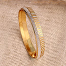 Gold Plated Dual Toned Engraved Texture Kada For Men