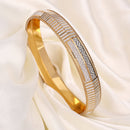 Gold Plated Dual Toned Engraved Texture Kada For Men