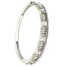 Rhodium Plated Silver Toned White American Diamond Studded Bracelet