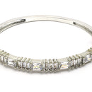 Rhodium Plated Silver Toned White American Diamond Studded Bracelet