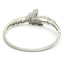 Rhodium Plated Silver Toned  Butterfly Shaped White American Diamond Studded Bracelet