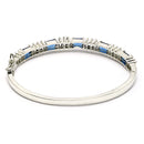 Rhodium Plated Silver Toned Royal Blue  American Diamond Studded Bracelet