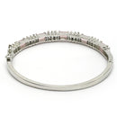 Rhodium Plated Silver Toned Pink & White American Diamond Studded Bracelet