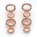 Rose Gold Plated Oval Shaped White American Diamond Studded Jewellery Set