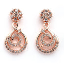 Rose Gold Plated Spiral Shaped White American Diamond Studded Jewellery Set