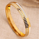 Gold Plated Dual Toned Engraved Texture Kada For Men