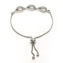 Rhodium Plated with White American Diamond Studded Wraparound Bracelet