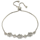 Rhodium Plated Silver Toned White American Diamond Studded  Bracelet