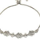 Rhodium Plated Silver Toned White American Diamond Studded  Bracelet