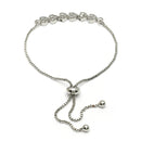 Rhodium Plated Silver Plated Heart Shaped White American Diamond Studded  Bracelet