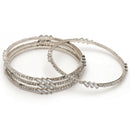 Rhodium Plated White American Diamonds Studded Bangles