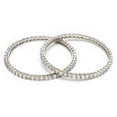 Rhodium Plated White American Diamond Studded Thin Bangles