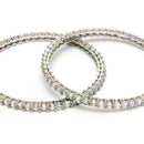 Rhodium Plated White American Diamond Studded Thin Bangles