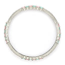Rhodium Plated Pastel American Diamonds Studded Kada Bangles