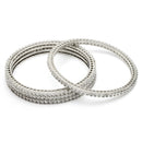 Rhodium Plated Small White American Diamond Studded Bangles