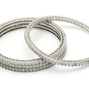 Rhodium Plated Small White American Diamond Studded Bangles