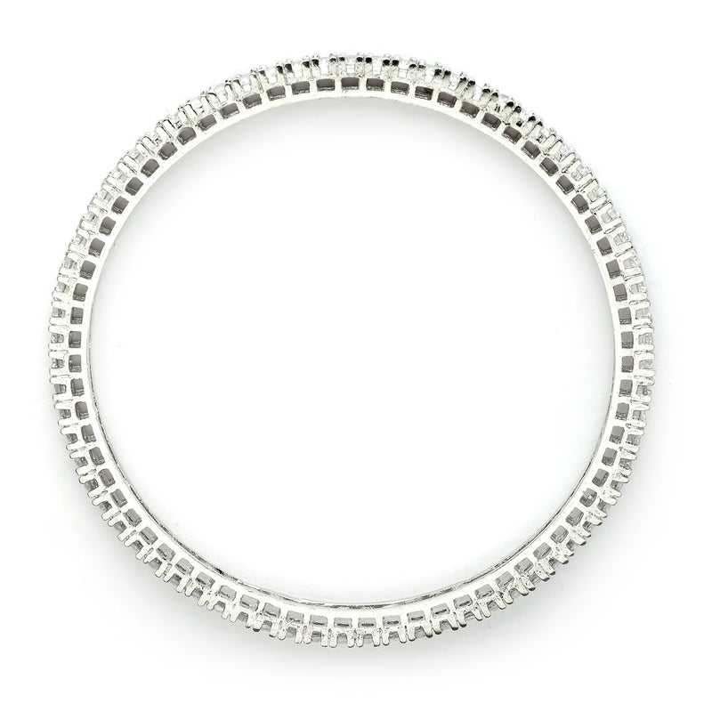 Rhodium Plated Small White American Diamond Studded Bangles