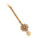 Gold Plated White Pearl Studded Maang Tikka