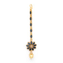 Gold Plated Blue Pearl Studded Maang Tikka