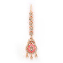 Rose Gold Plated Teardrop Design American Diamonds Studded Maang Tikka