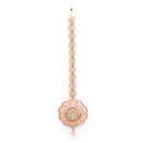 Rose Gold Plated Silver Toned Round White American Diamonds Studded Maang Tikka
