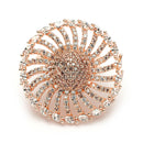 Rose Gold Plated Circular White American Diamond Studded Ring