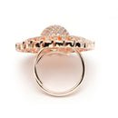 Rose Gold Plated Circular White American Diamond Studded Ring