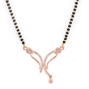Rose Gold Plated with White American Diamonds Studded Mangal Sutra