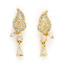 Gold Plated with White American Diamonds Studded Mangalsutra with Earrings